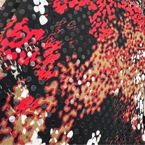Sag Harbor Stretch Blouse Size 3X Beaded Sequins Abstract Evening Formal Tiered - Picture 9 of 10